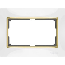 Рамка Белый,Золото WL03-Frame-01-DBL-white-GD