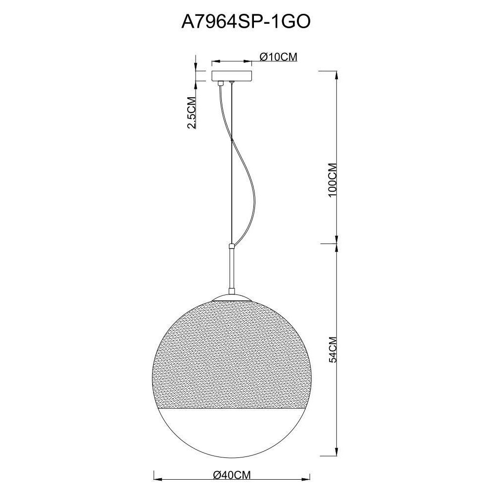 Подвесной светильник Jupiter Gold A7964SP-1GO